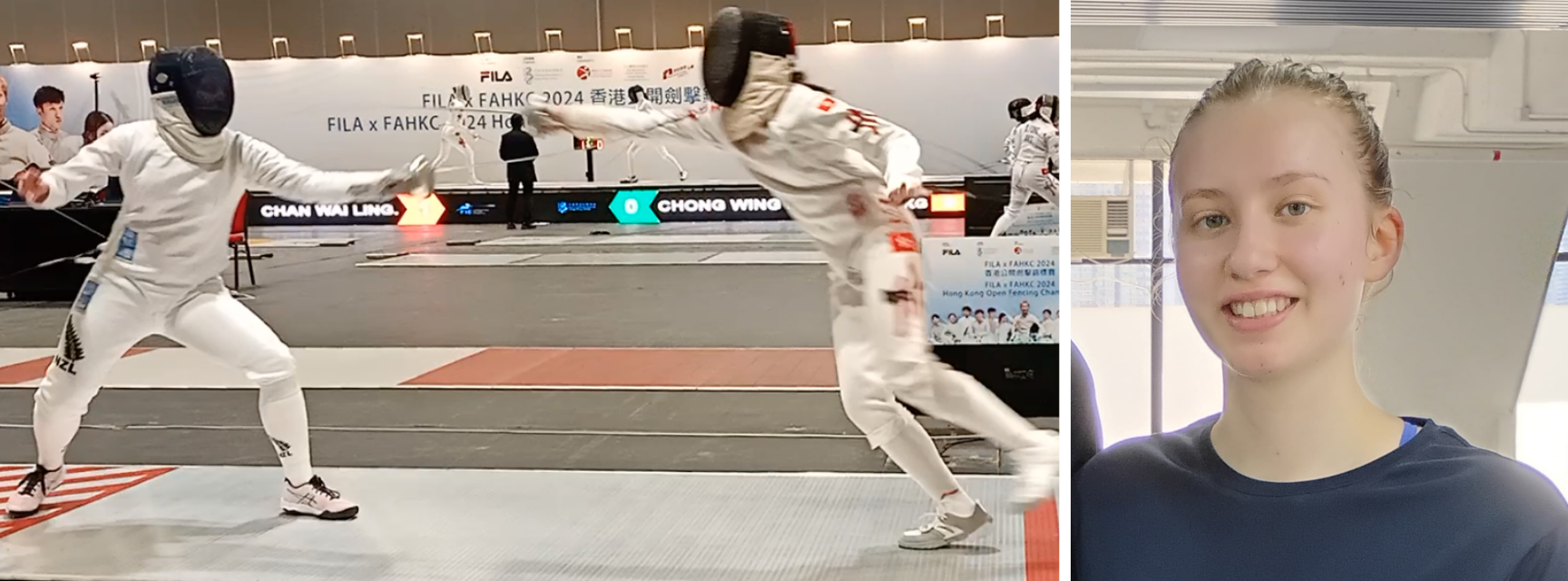 Wynter Tickle competing in fencing