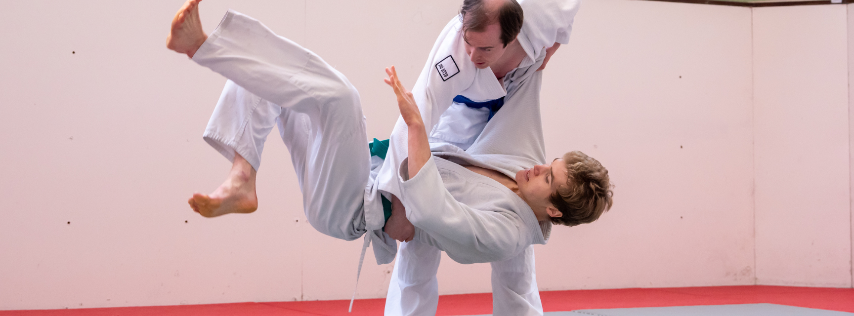 Two Oxford University participants in close combat Jiu Jitsu