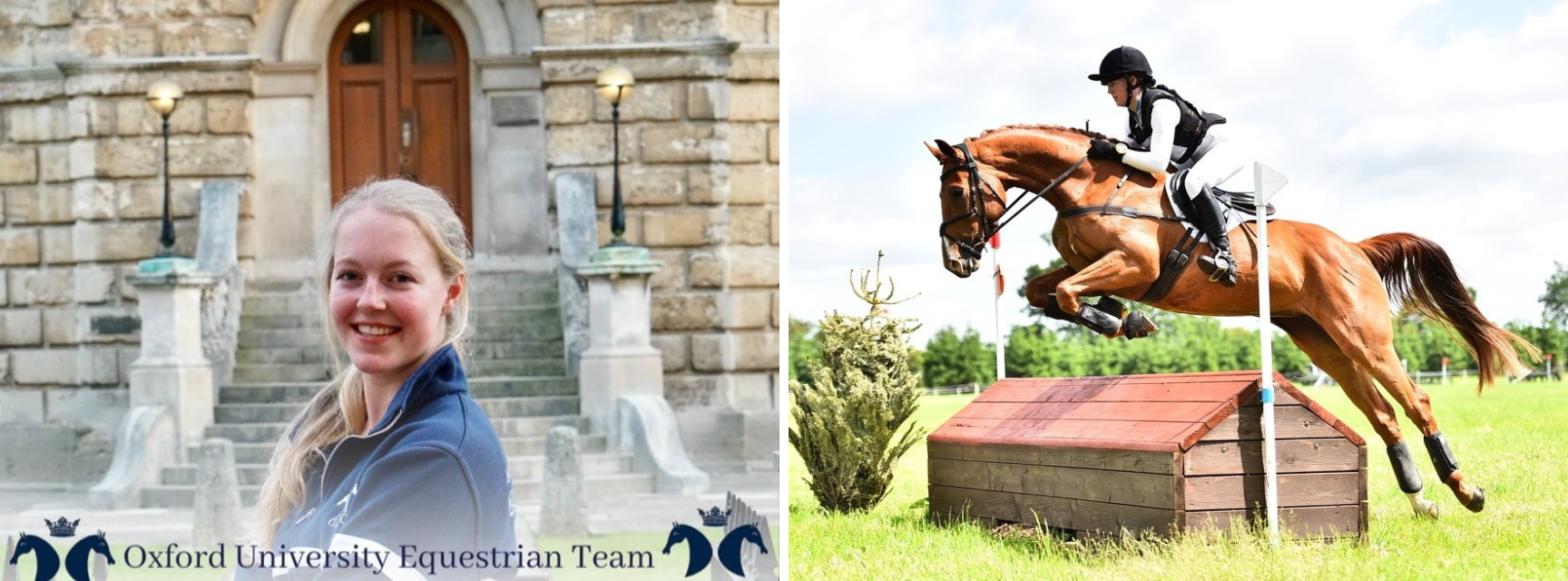 Performance Athlete Naomi Young. One profile image and one image of her riding a horse