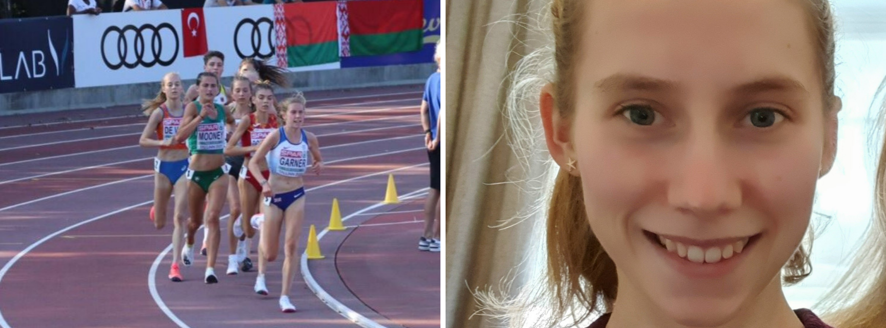 Alice Garner competing in athletics and profile image