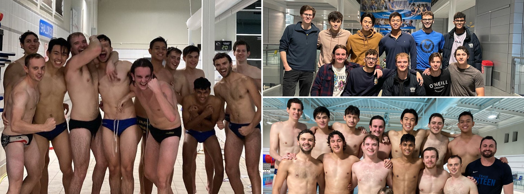 Water Polo Mens Blues collage of their season before becoming league champions