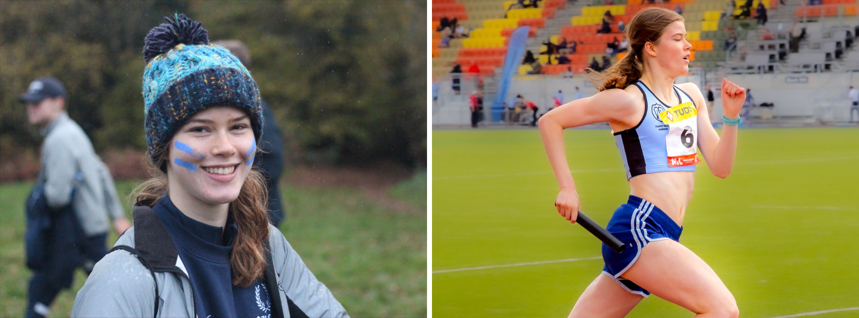 Profile picture of Ella Fryer and picture of Ella Fryer running