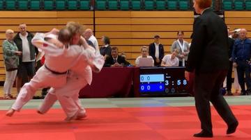 Judo athlete competing