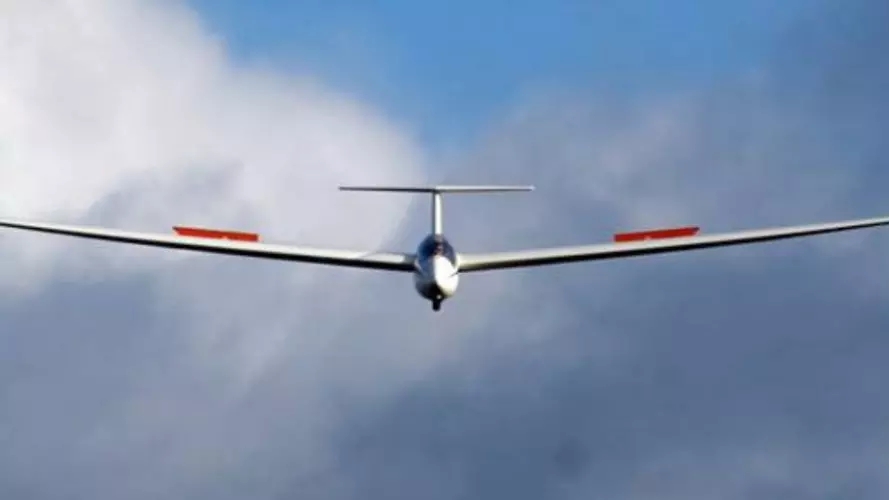 A glider lying in the sky